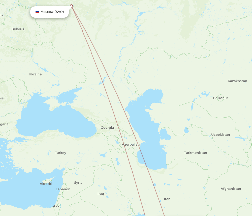 BND-SVO flight routes
