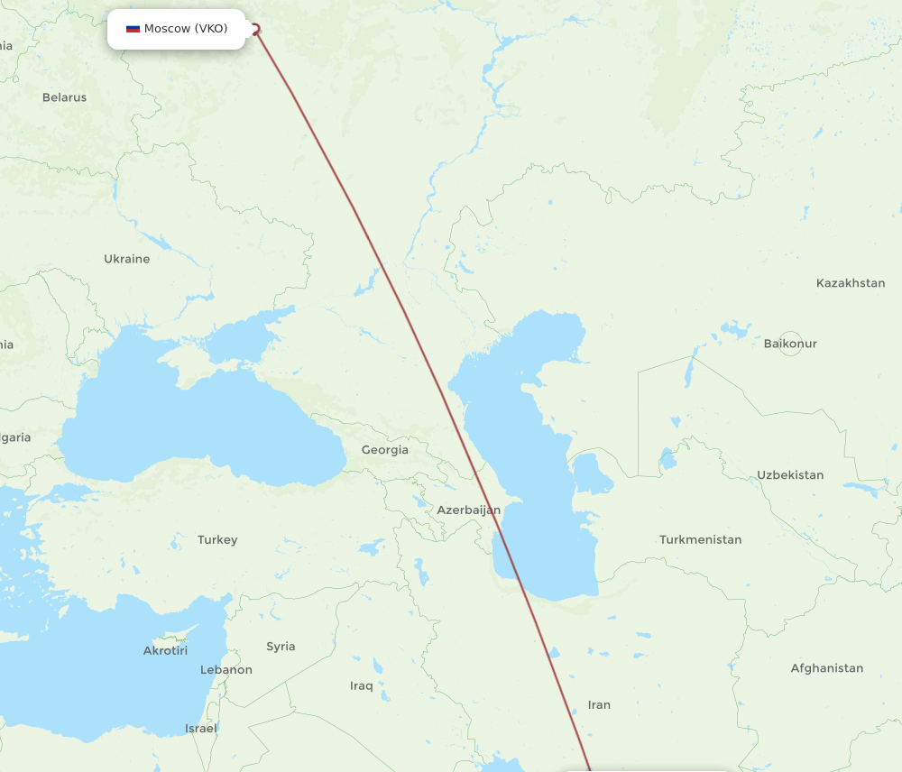 BND-VKO flight routes