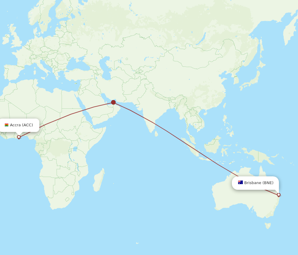BNE-ACC flight routes