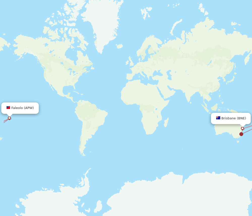 BNE to APW flights and routes map