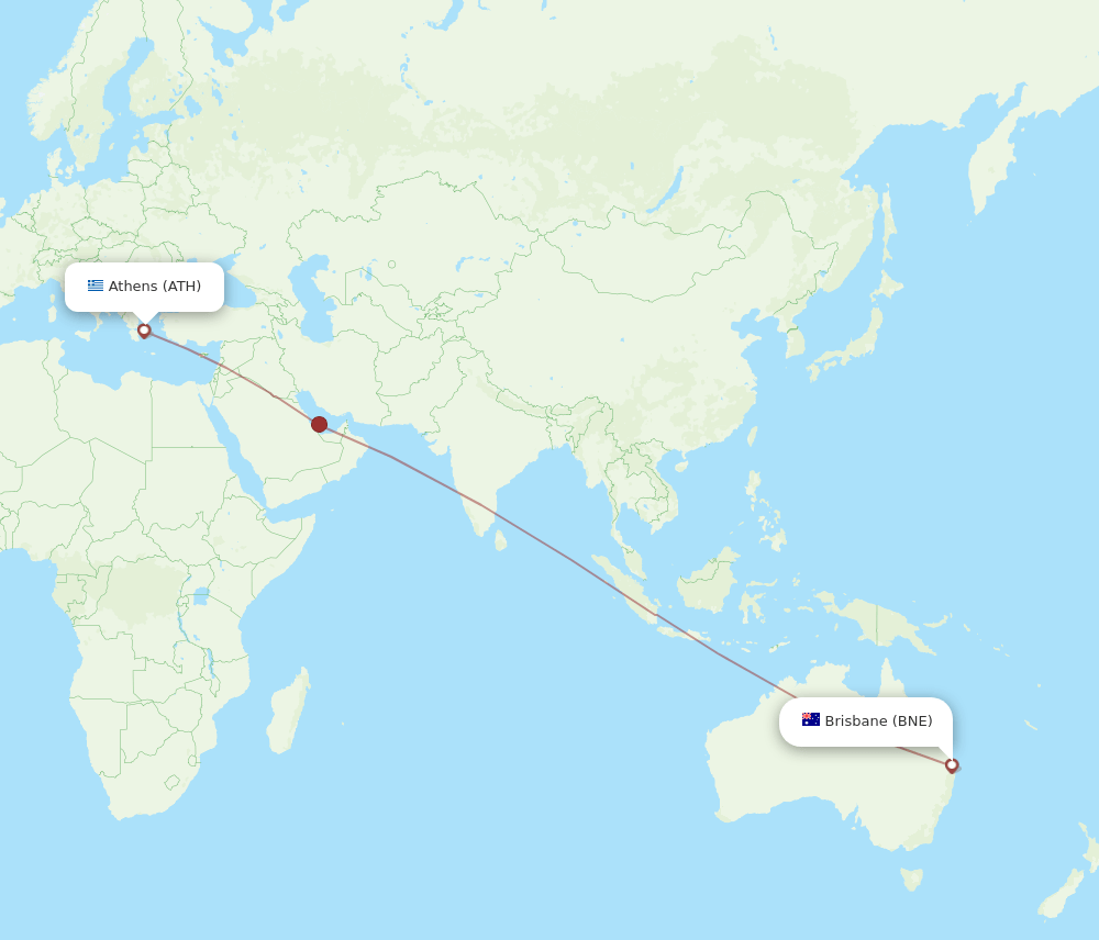 BNE-ATH flight routes