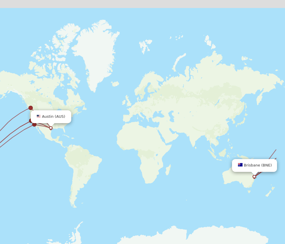 BNE-AUS flight routes