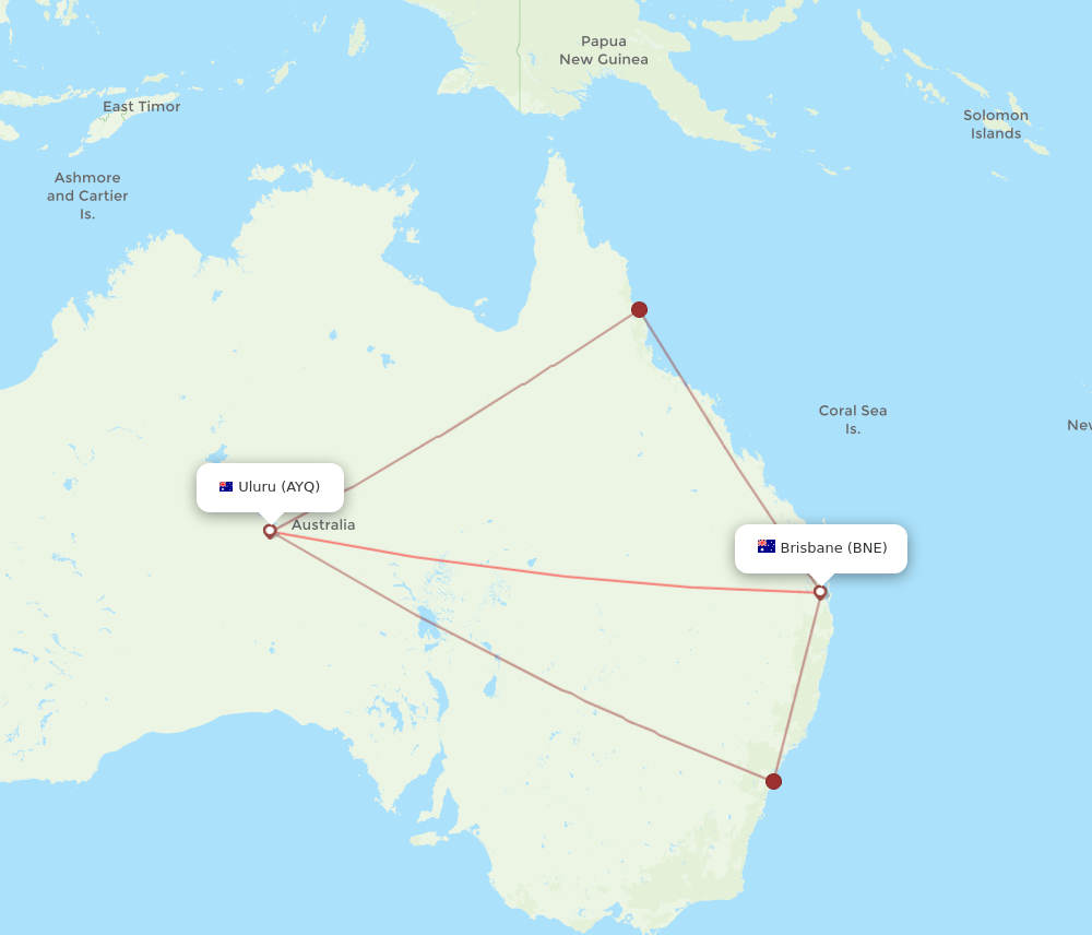 BNE-AYQ flight routes