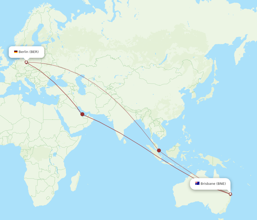 BNE-BER flight routes