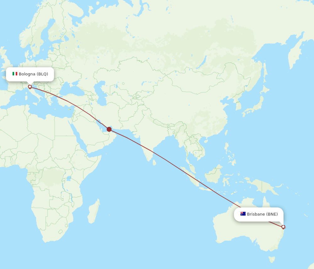BNE-BLQ flight routes
