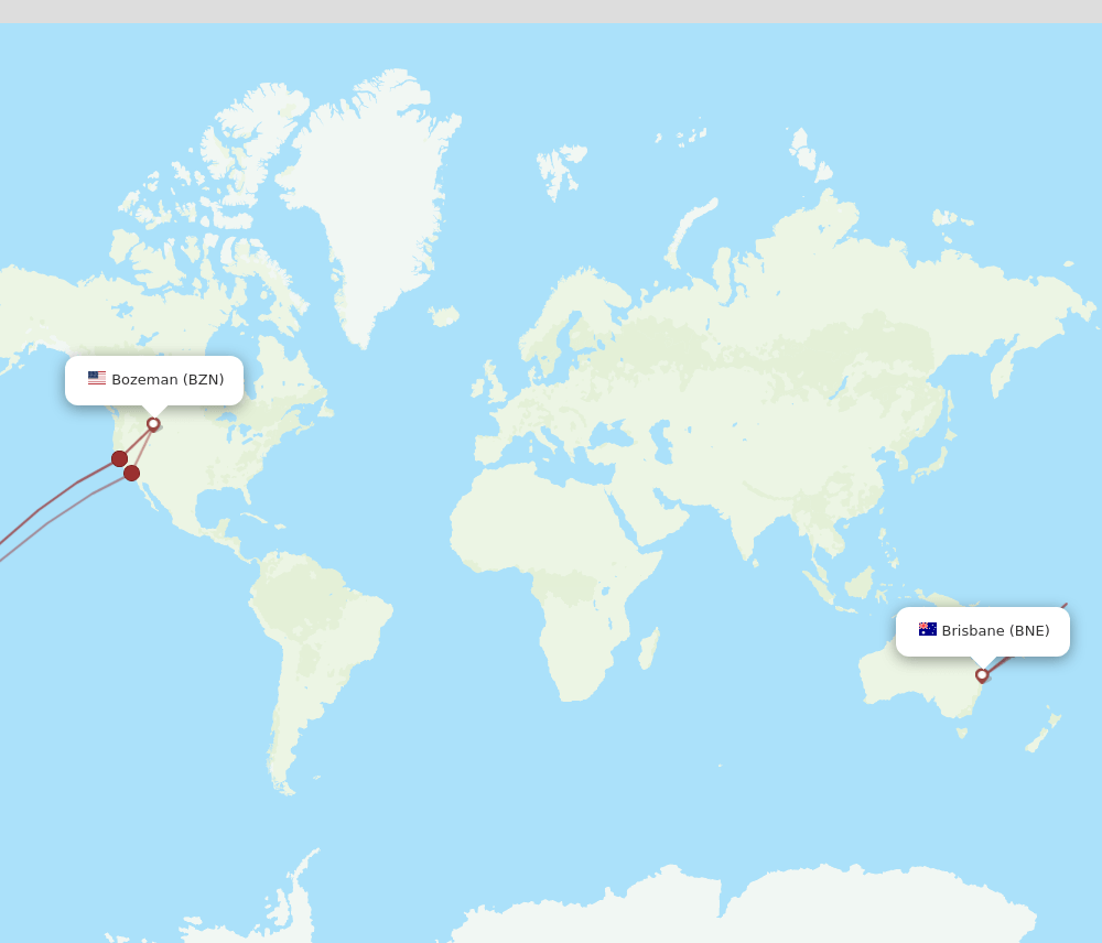 BNE-BZN flight routes