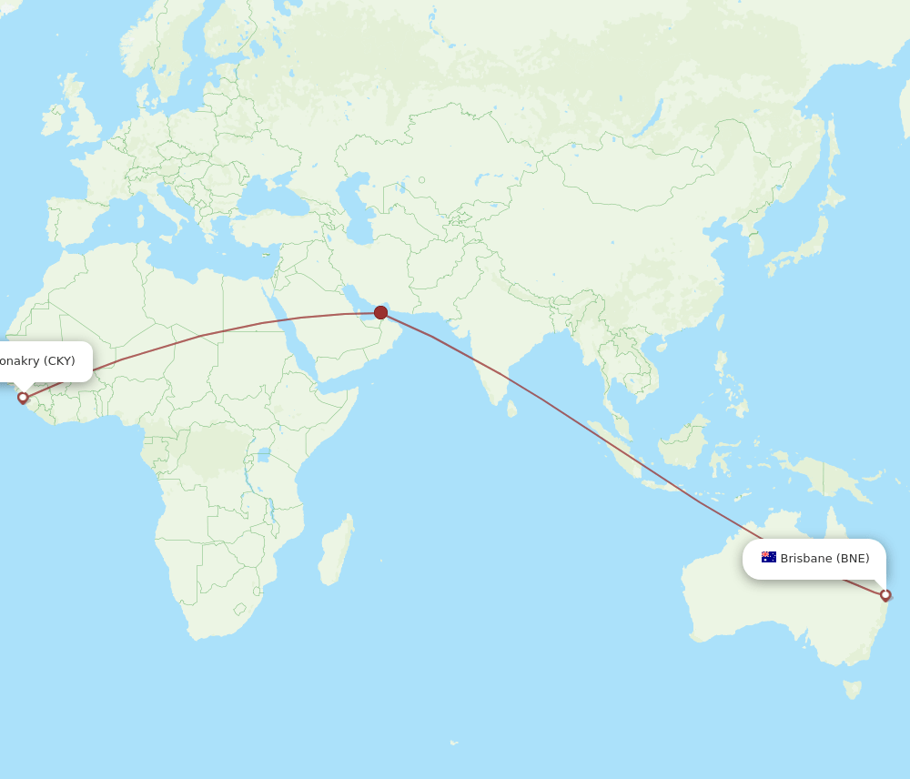 BNE-CKY flight routes