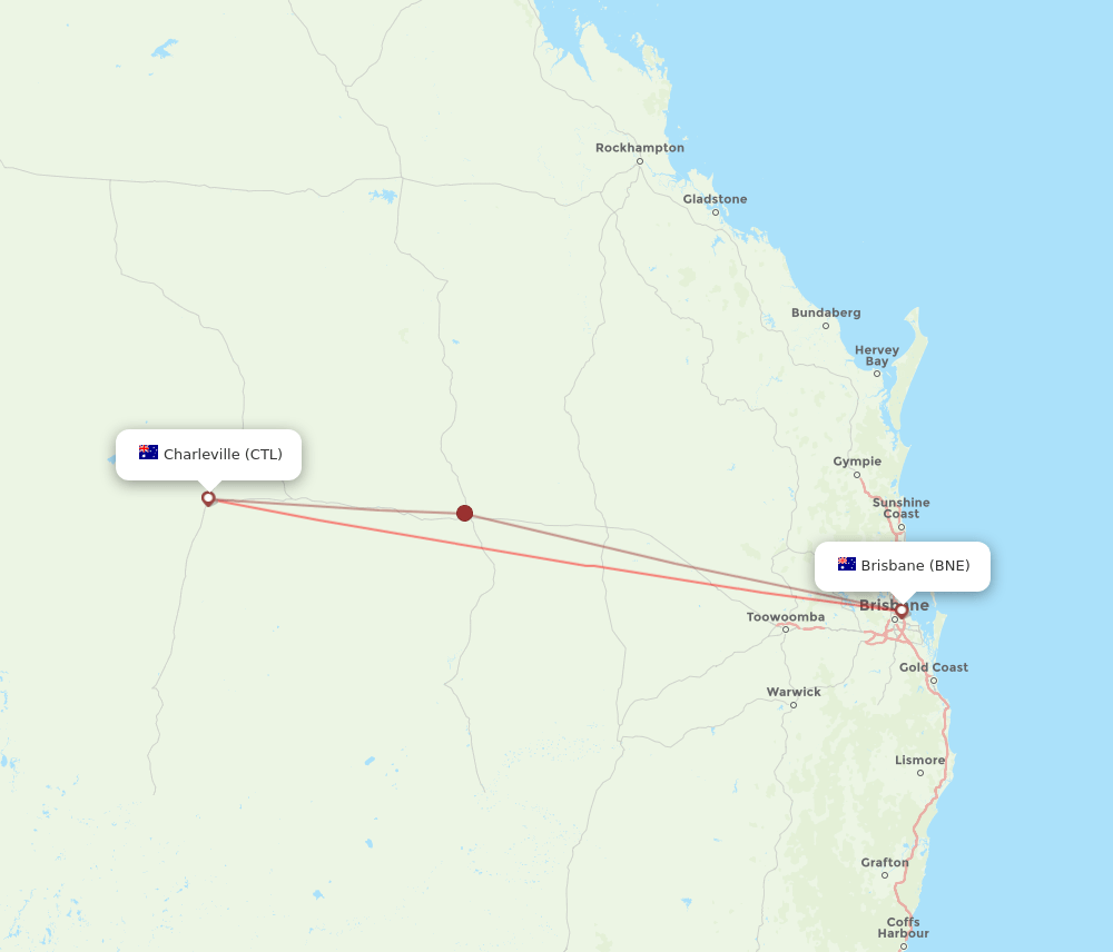 BNE-CTL flight routes