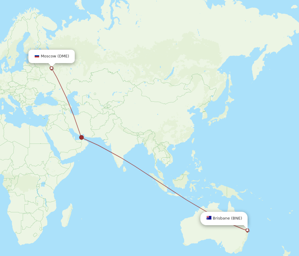 BNE-DME flight routes