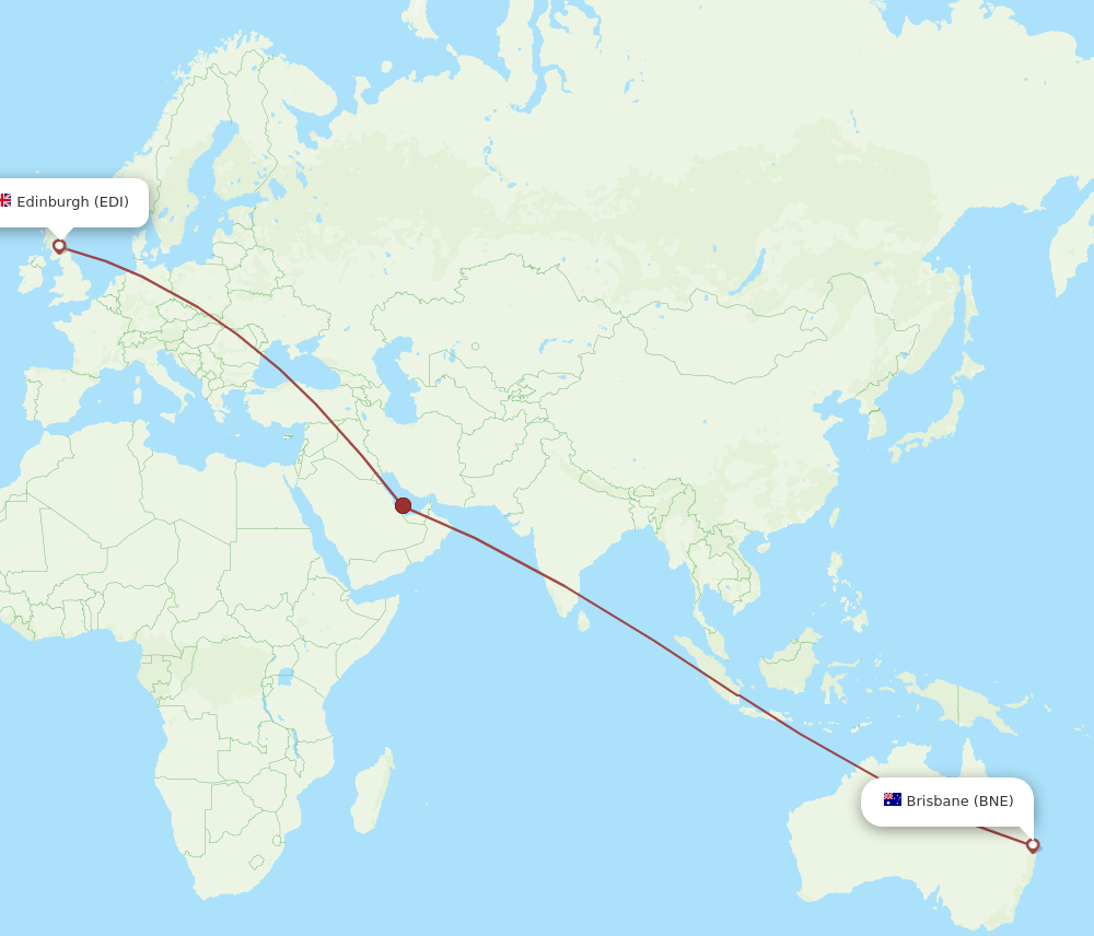 BNE-EDI flight routes