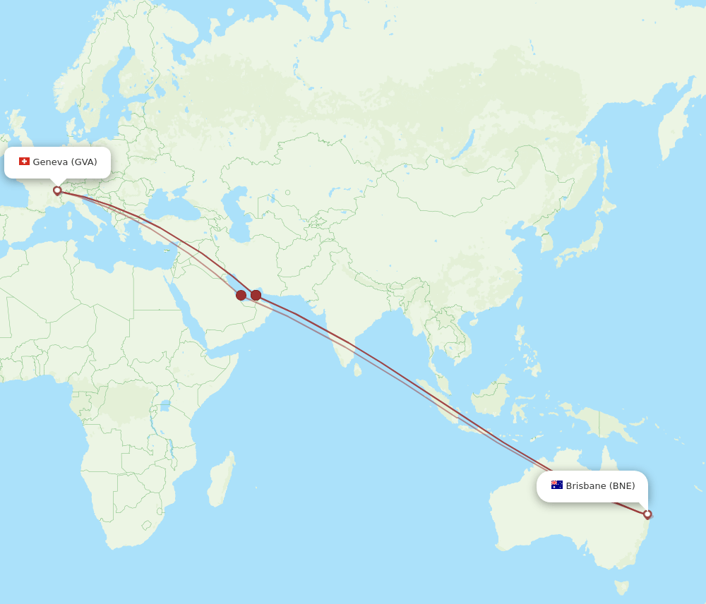 BNE-GVA flight routes