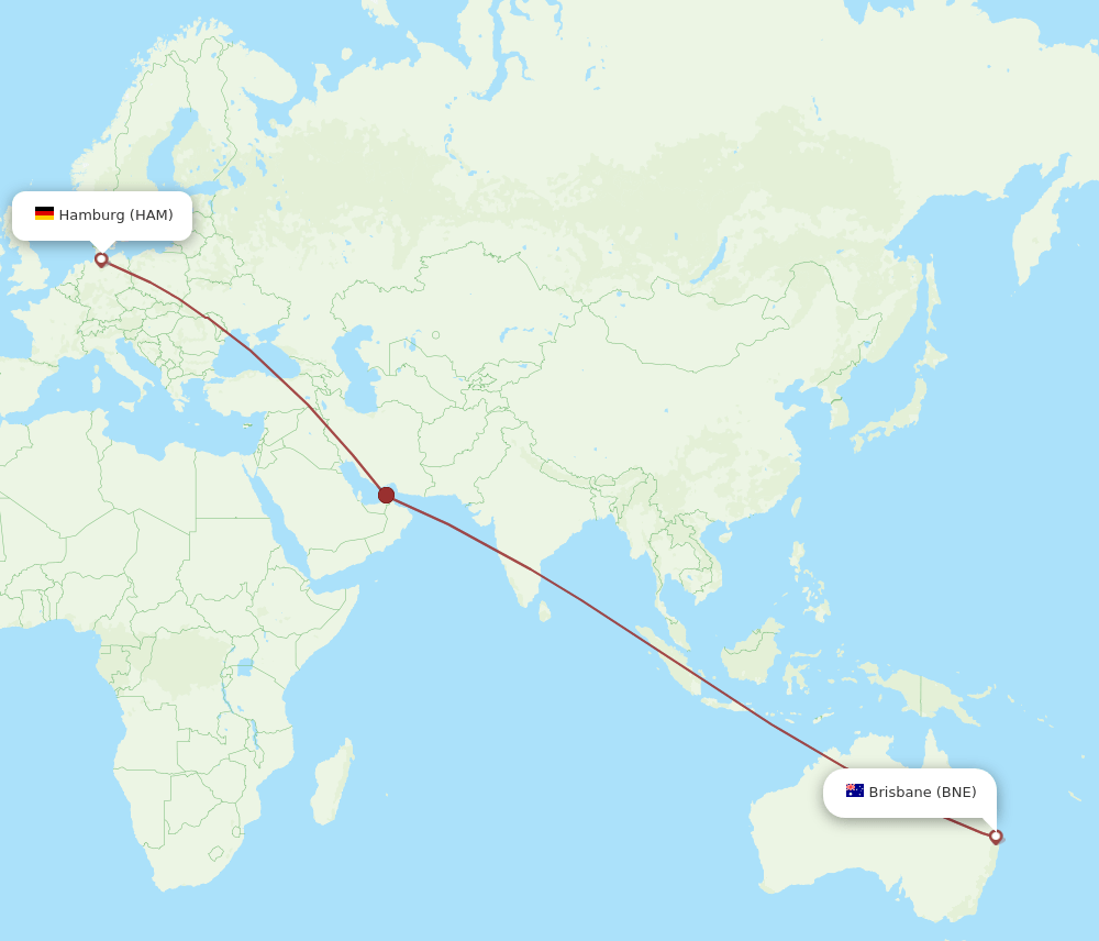 BNE-HAM flight routes
