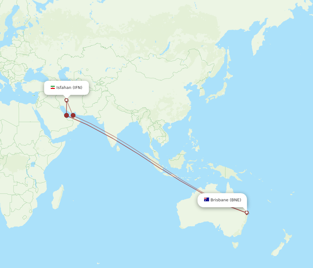 BNE-IFN flight routes
