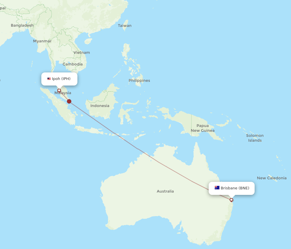 BNE-IPH flight routes