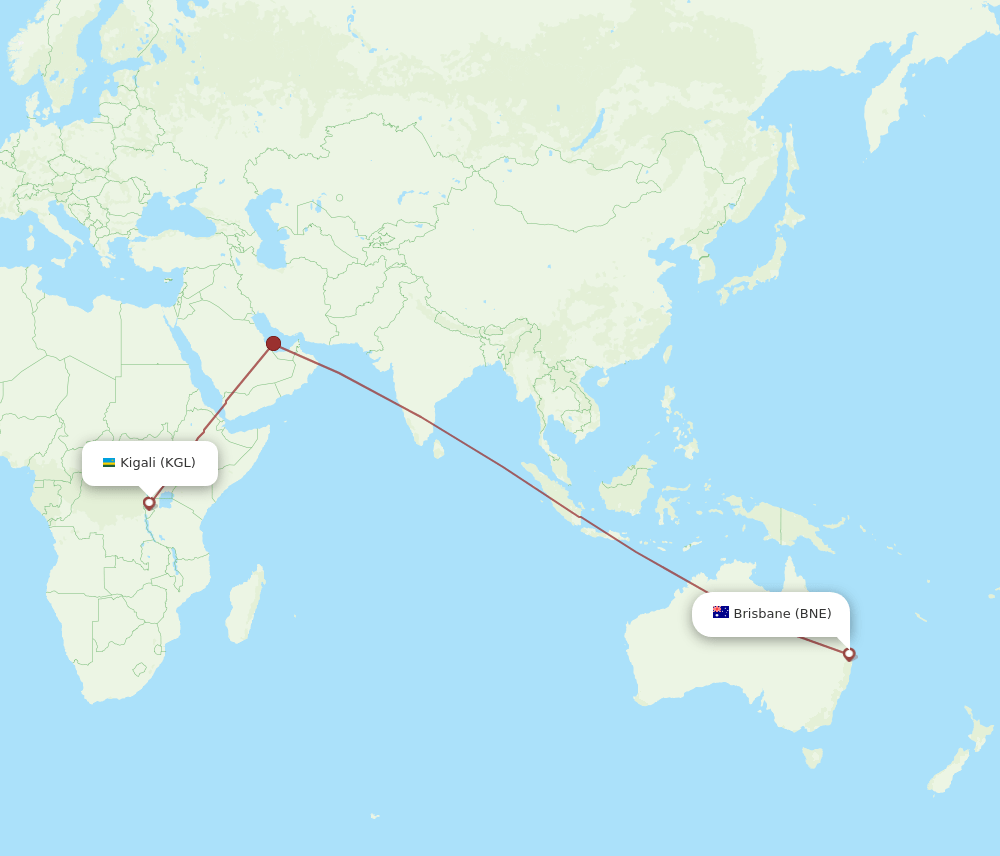 BNE-KGL flight routes