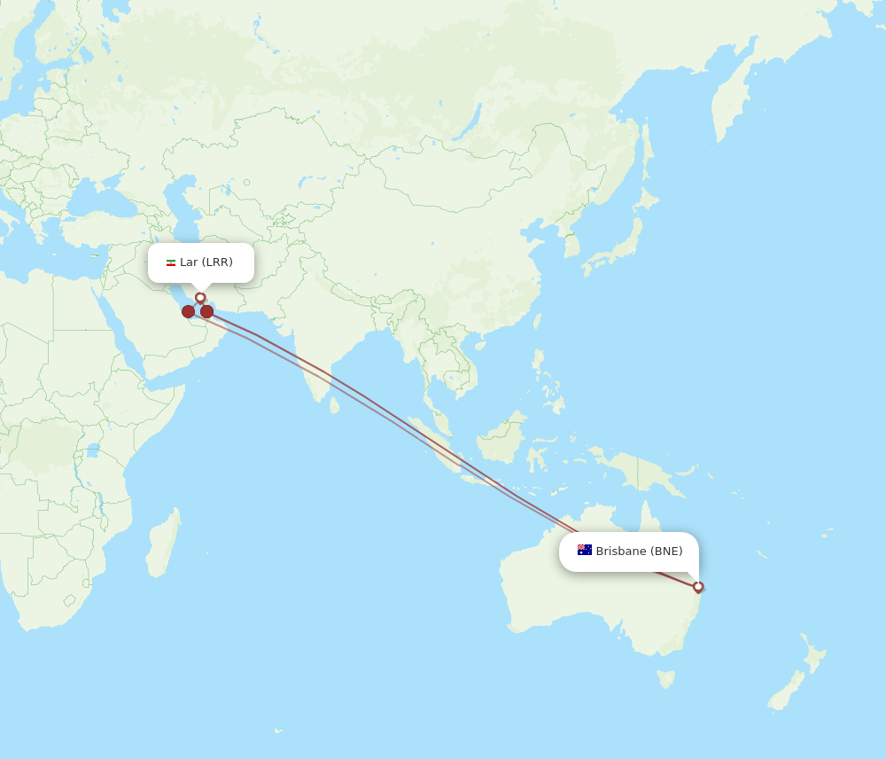 BNE-LRR flight routes