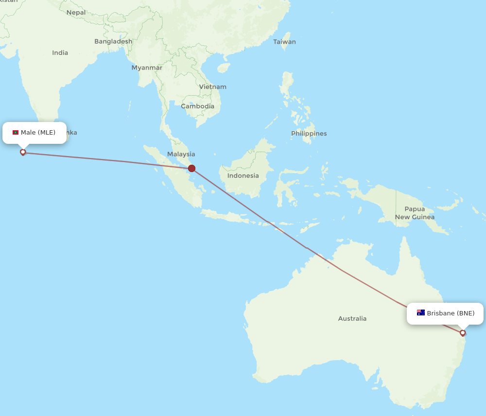 BNE-MLE flight routes