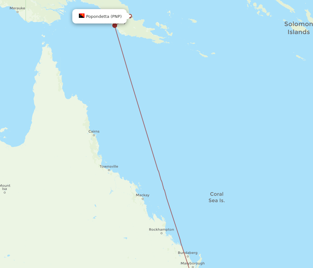 BNE-PNP flight routes