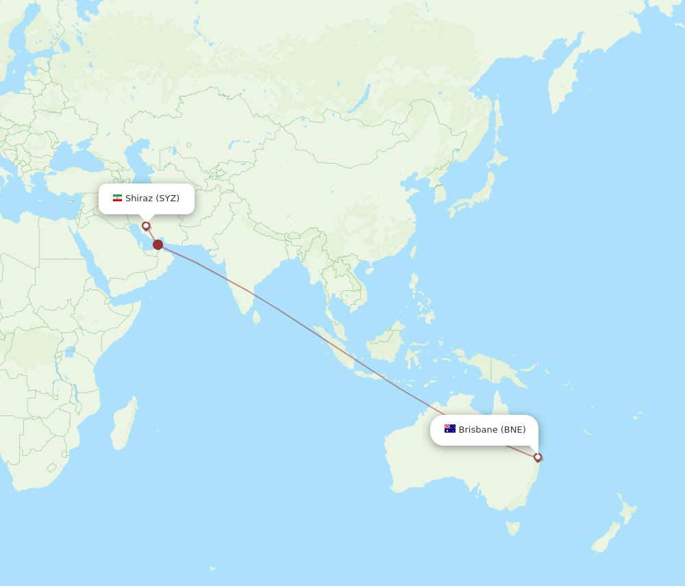 BNE-SYZ flight routes