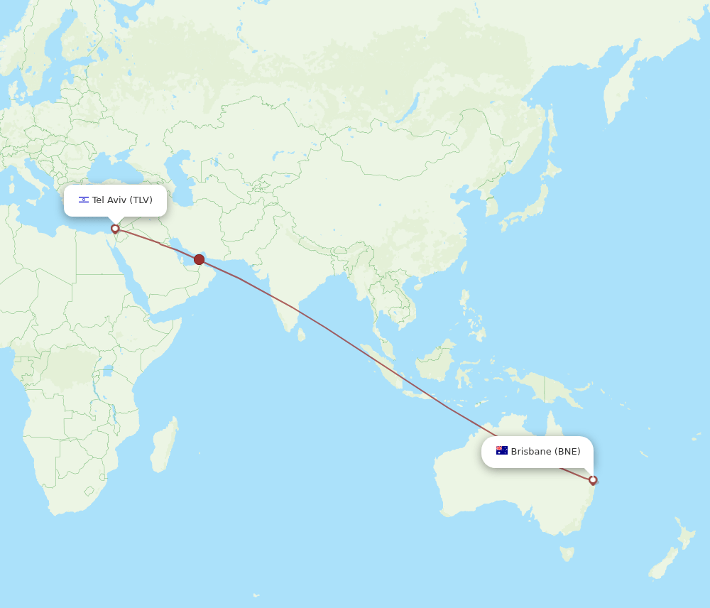 BNE-TLV flight routes