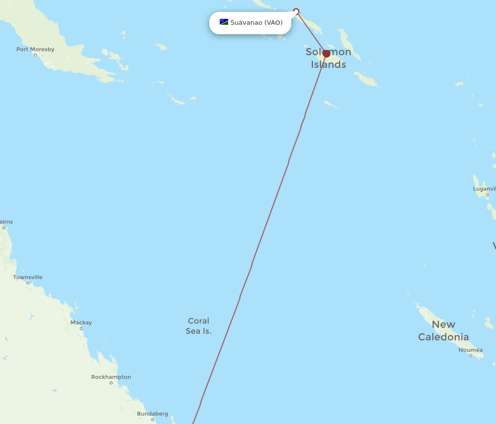 BNE-VAO flight routes