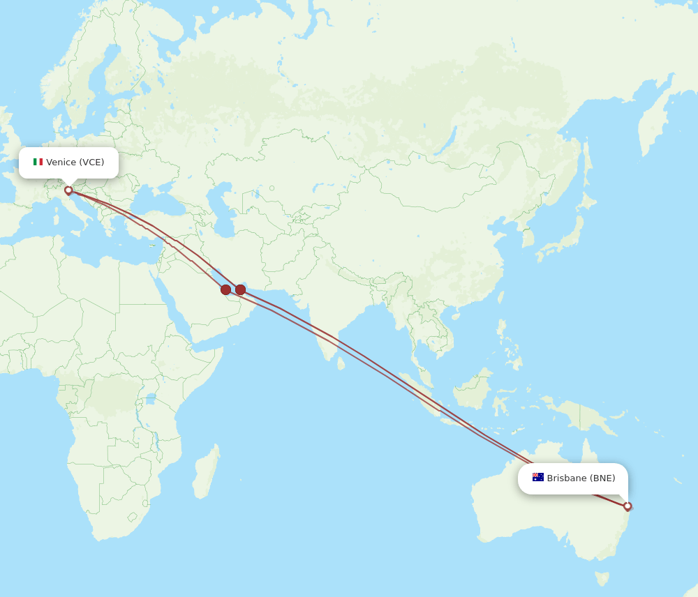 BNE-VCE flight routes