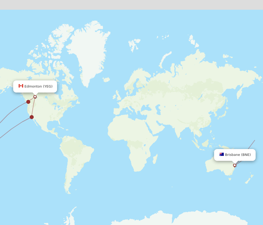 BNE-YEG flight routes