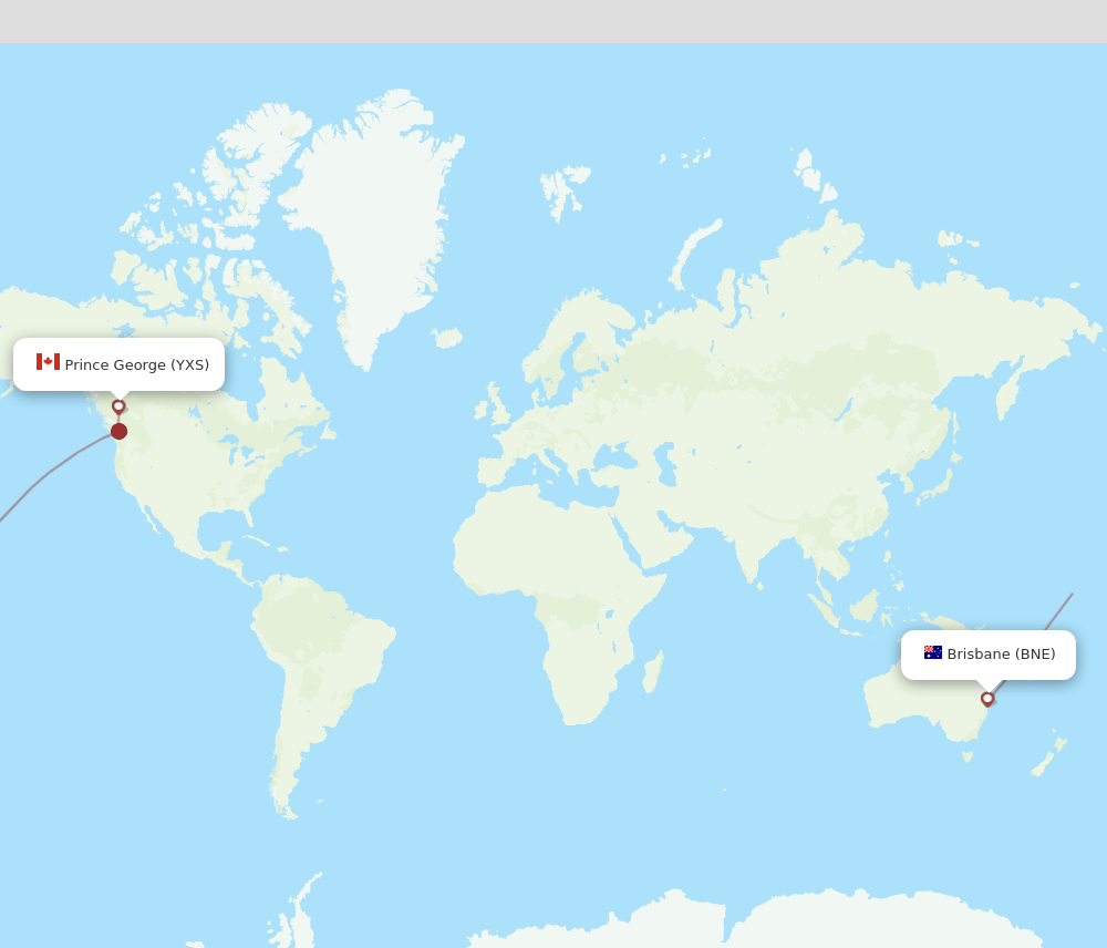 BNE-YXS flight routes