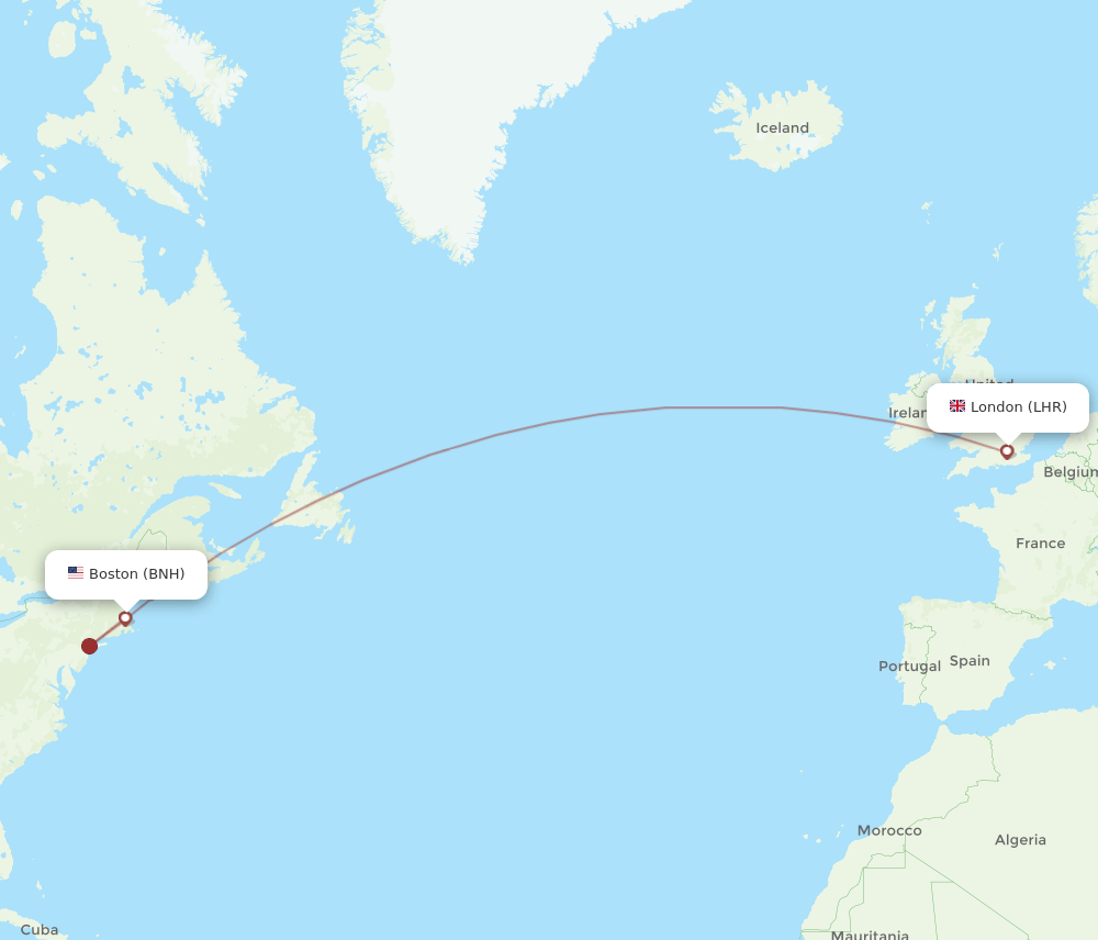 BNH-LHR flight routes