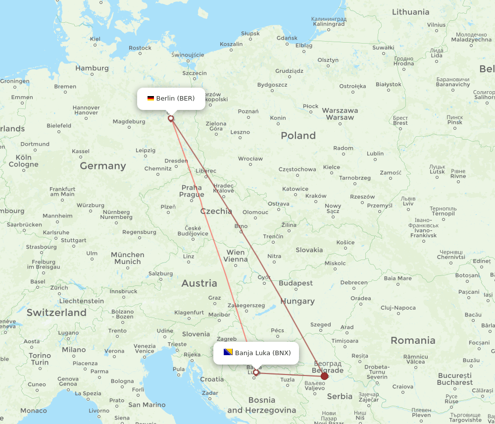 BNX-BER flight routes