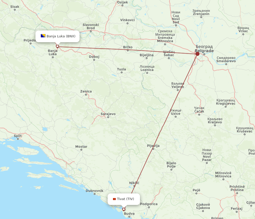 BNX-TIV flight routes