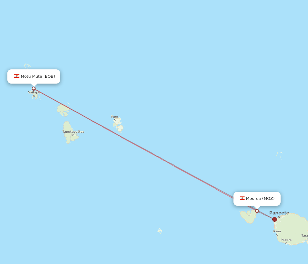 BOB-MOZ flight routes