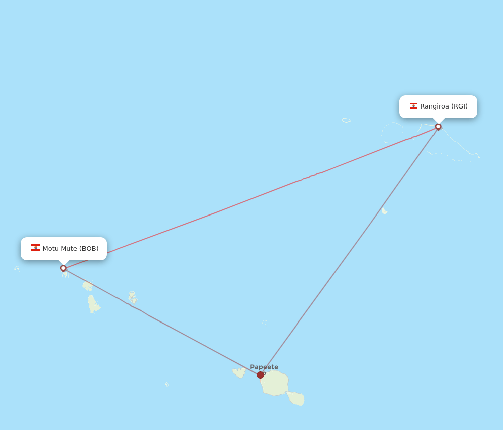 BOB to RGI flights and routes map