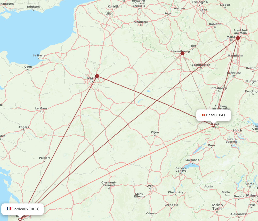 BOD-BSL flight routes