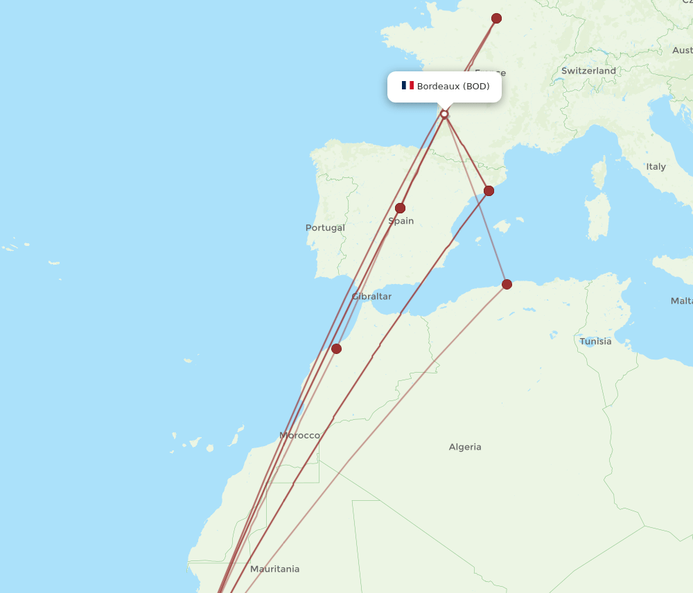 BOD-DSS flight routes