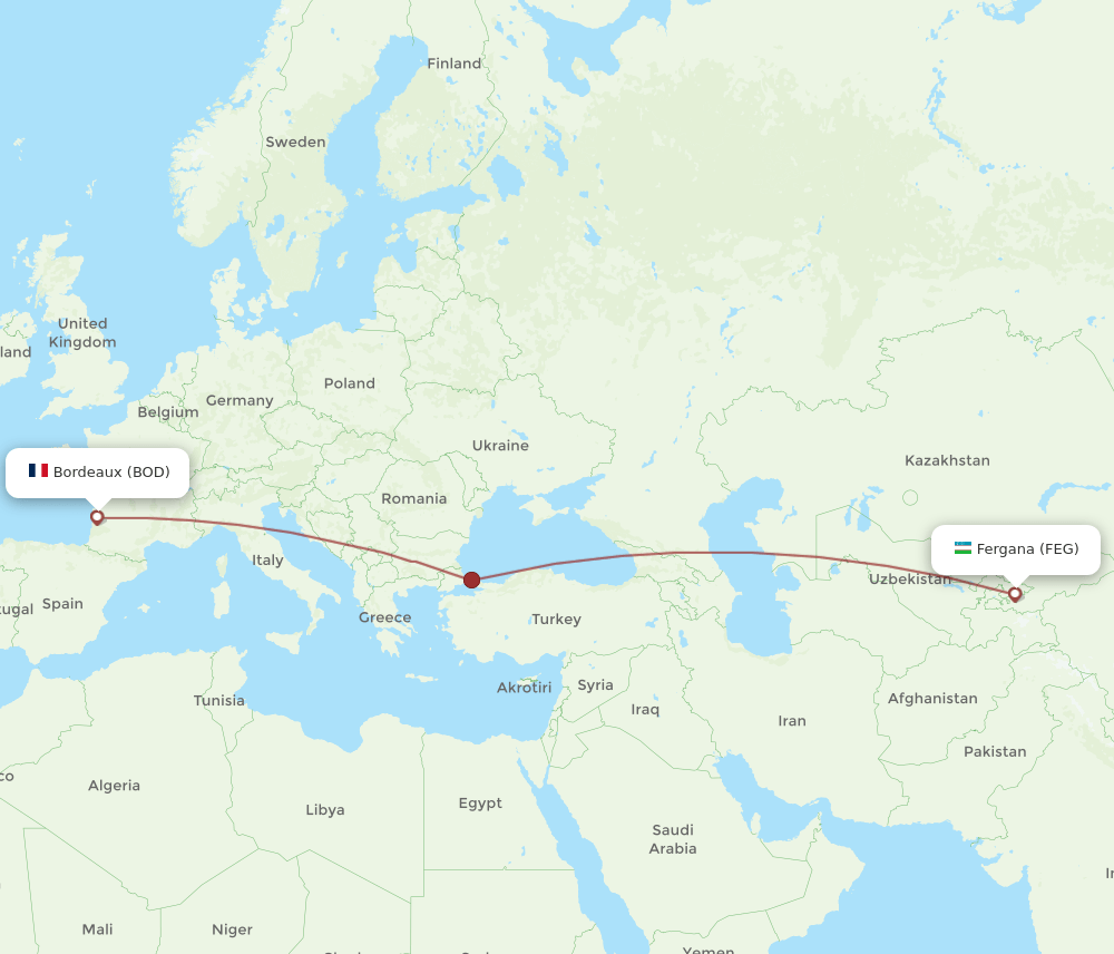 BOD-FEG flight routes