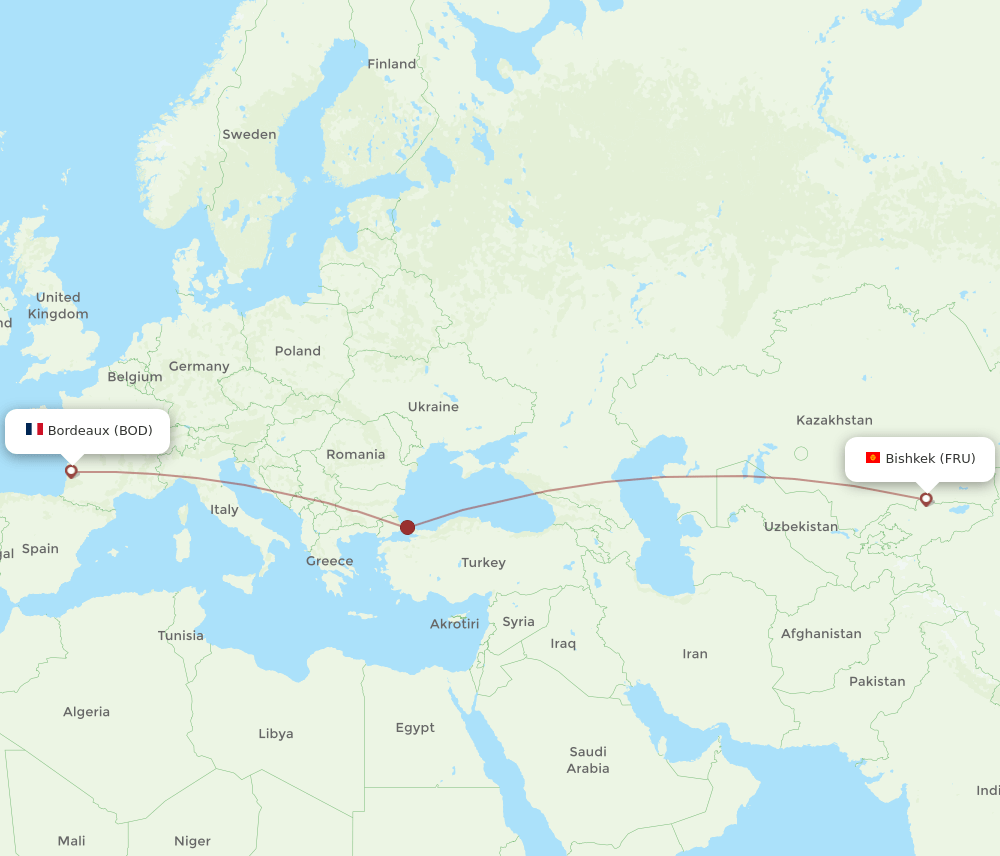 BOD-FRU flight routes