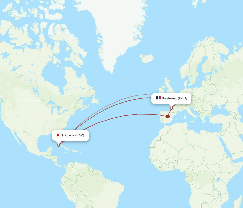 BOD-HAV flight routes