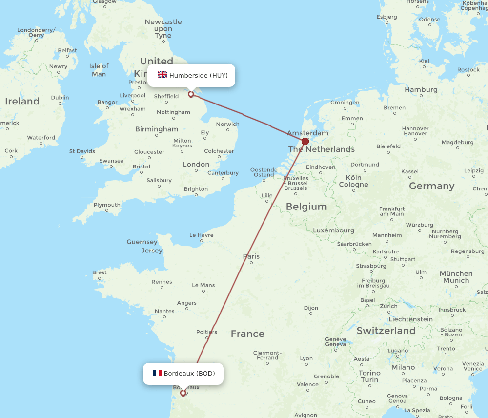 BOD-HUY flight routes
