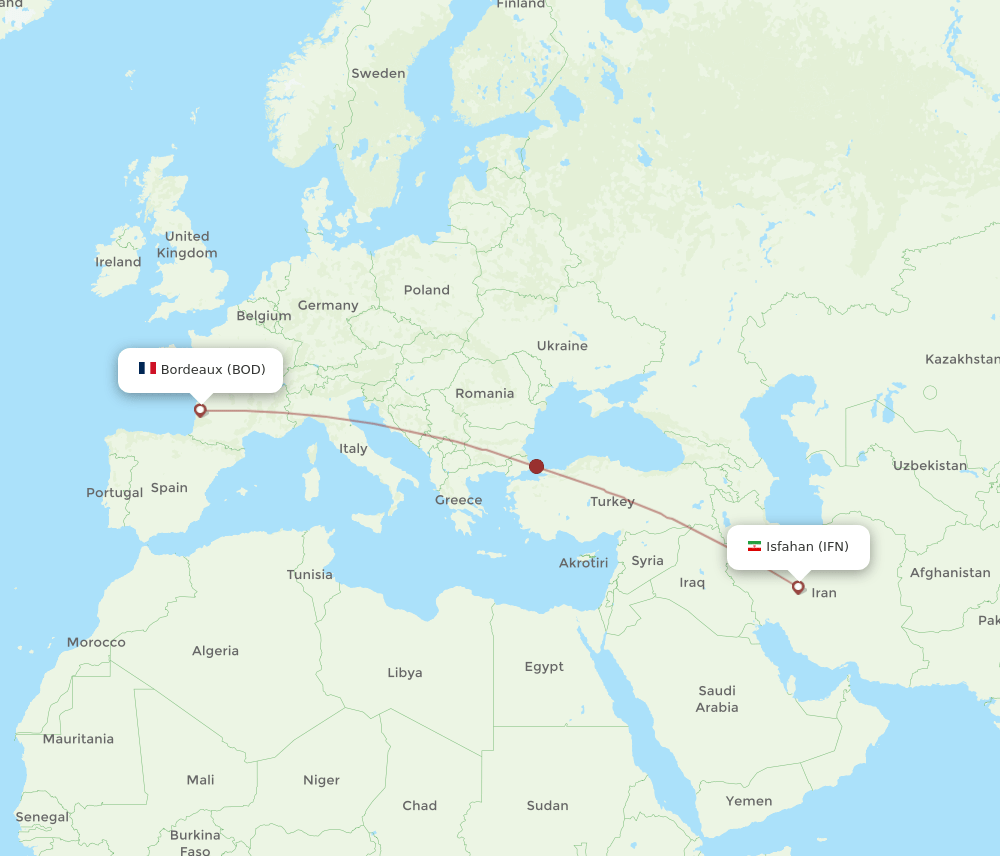 BOD-IFN flight routes