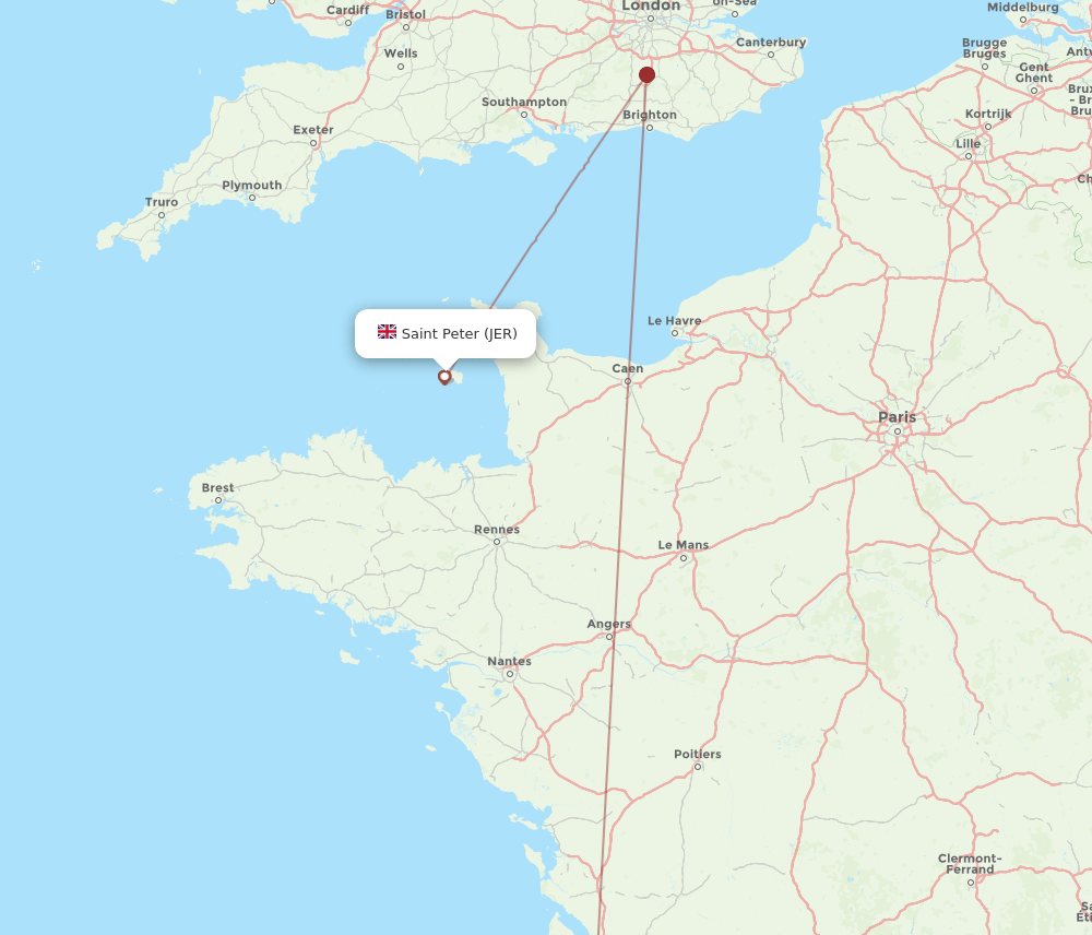 BOD-JER flight routes