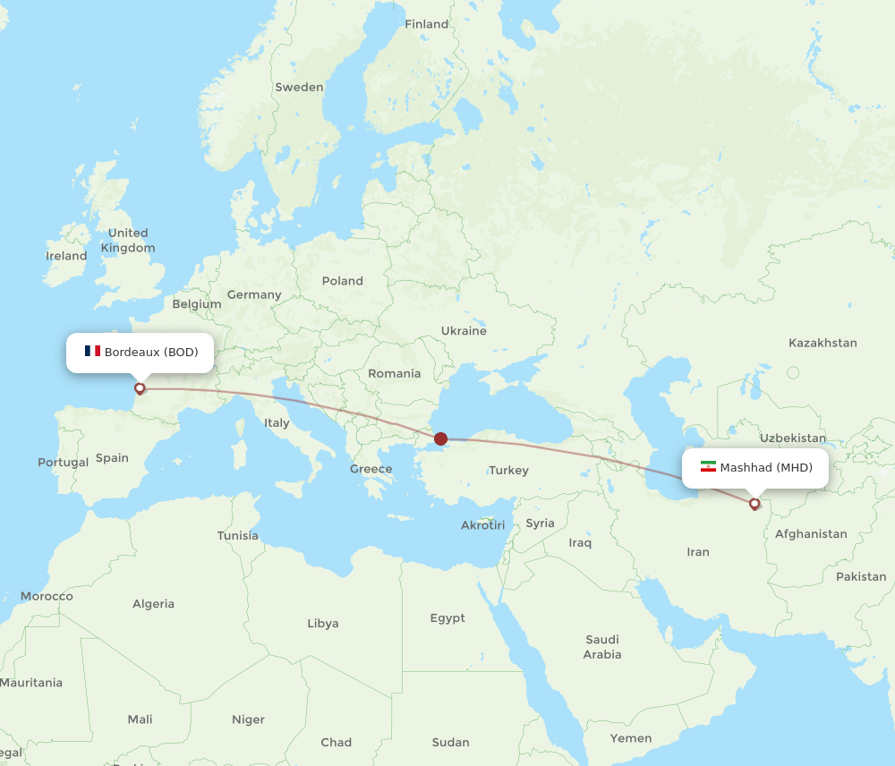 BOD-MHD flight routes