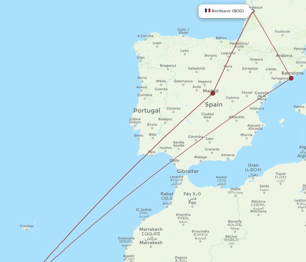 BOD-SPC flight routes