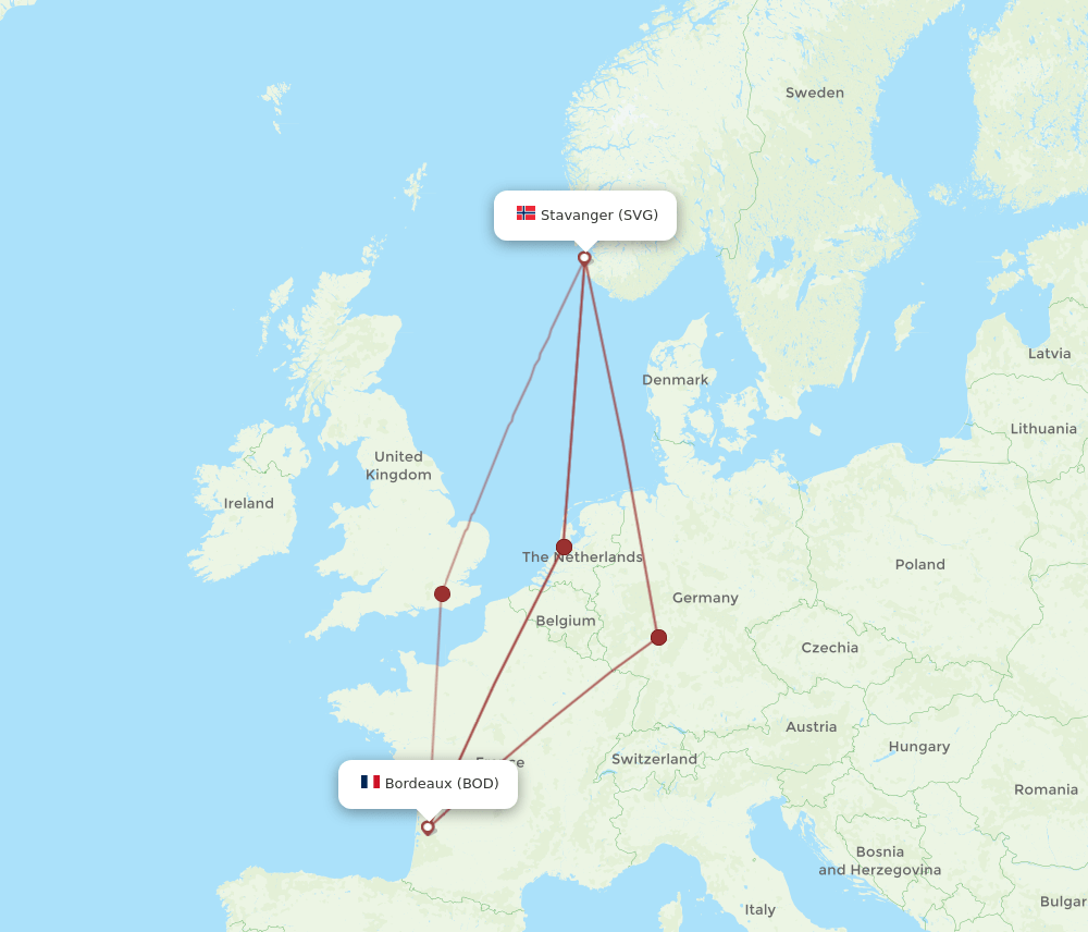 BOD-SVG flight routes