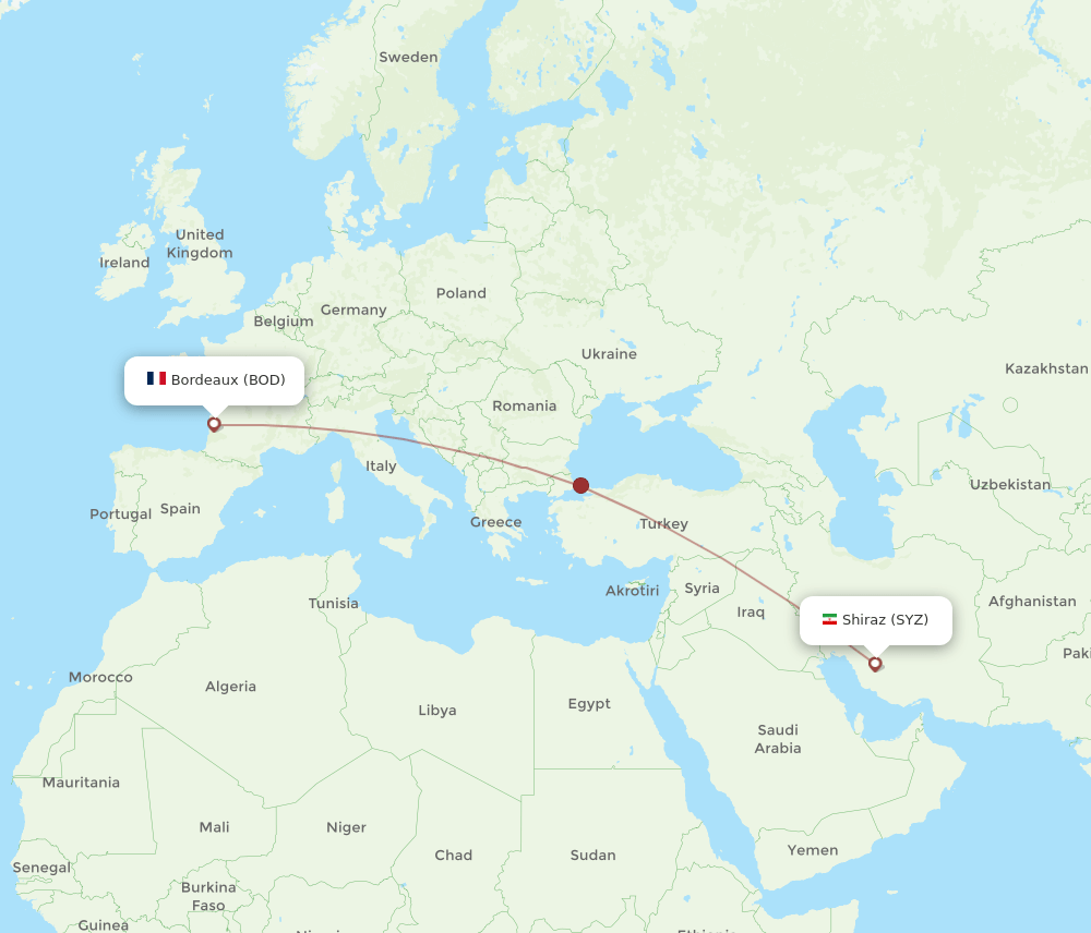 BOD-SYZ flight routes