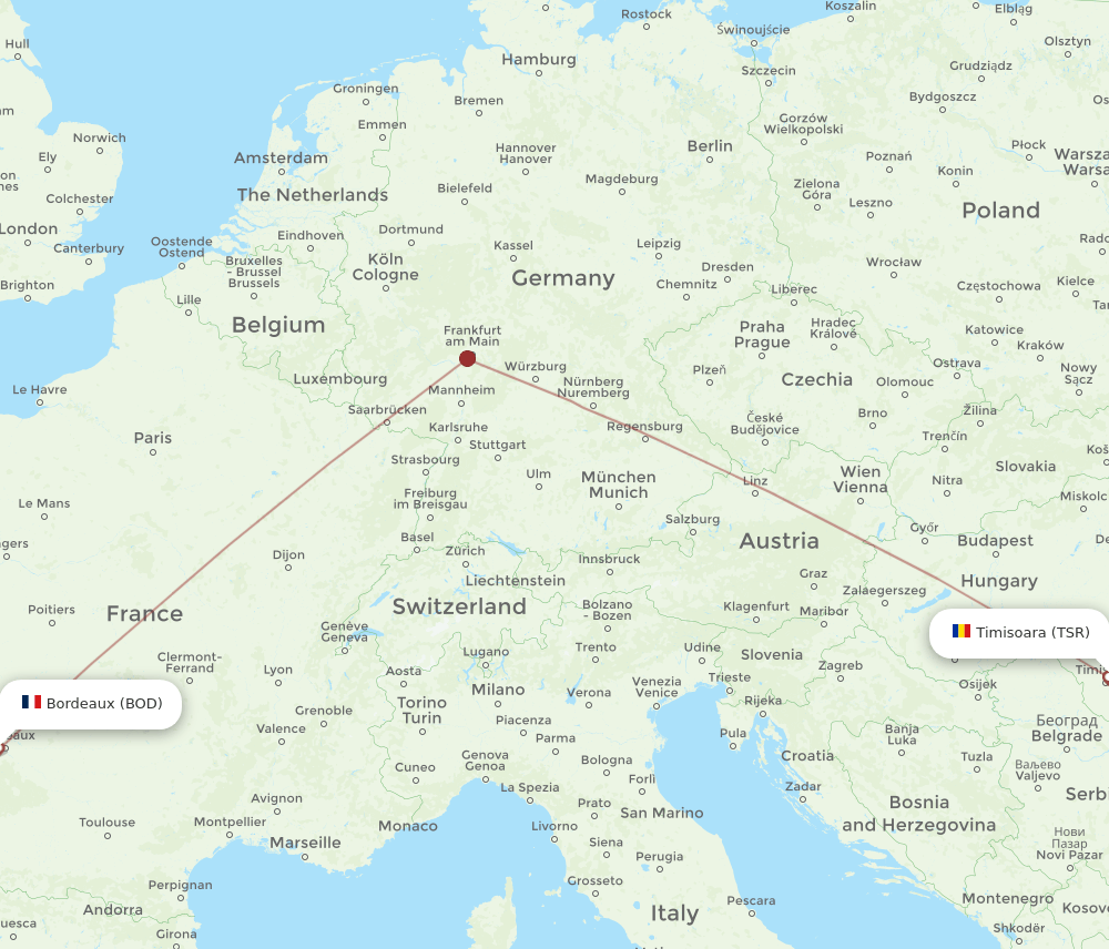 BOD-TSR flight routes