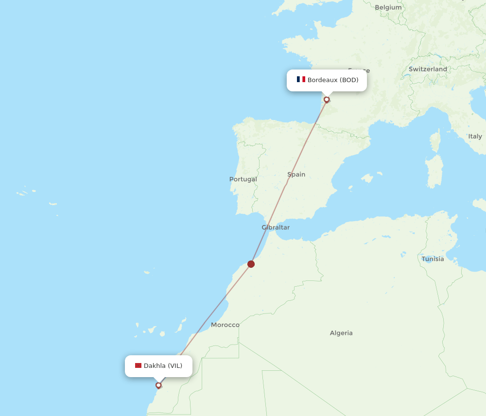 BOD-VIL flight routes