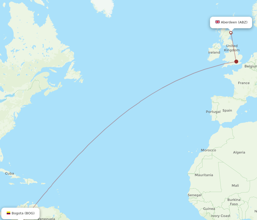 BOG-ABZ flight routes