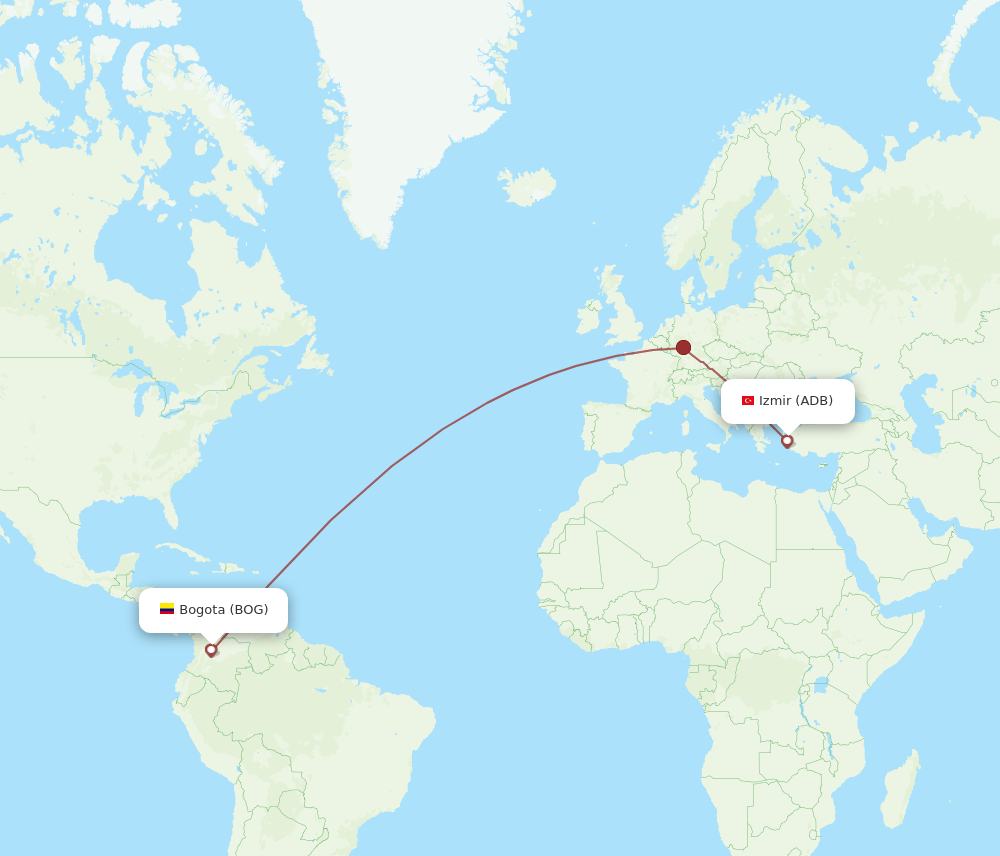 BOG-ADB flight routes