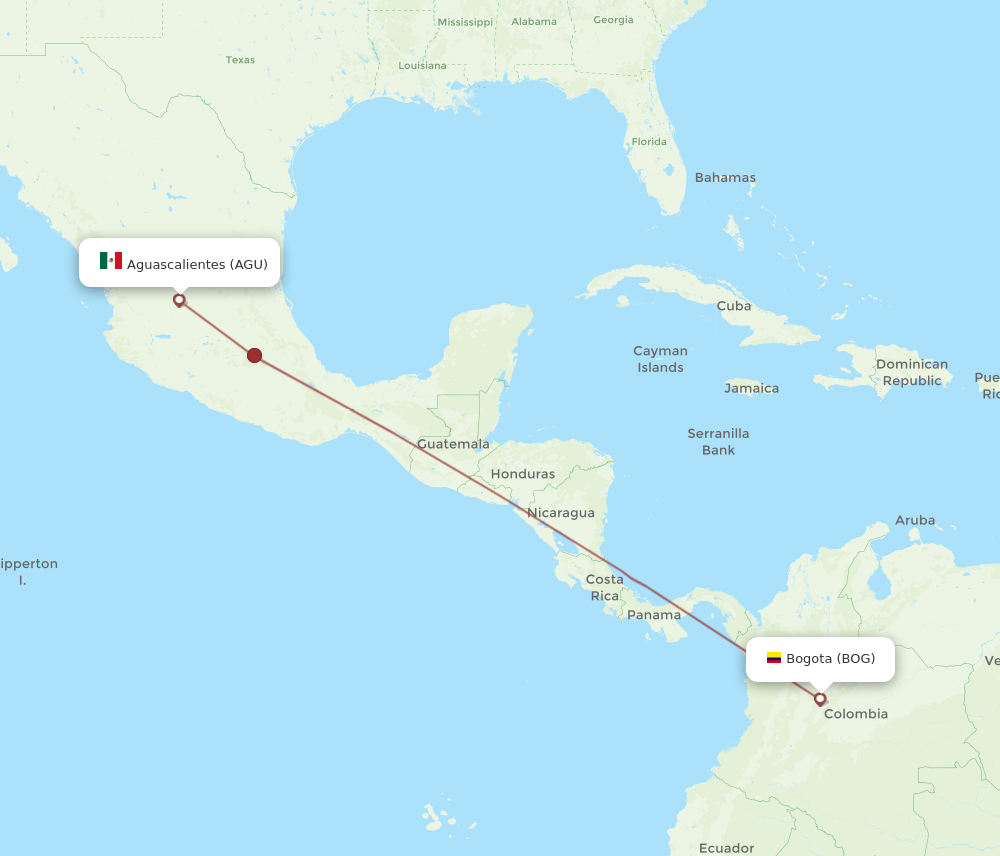 BOG-AGU flight routes